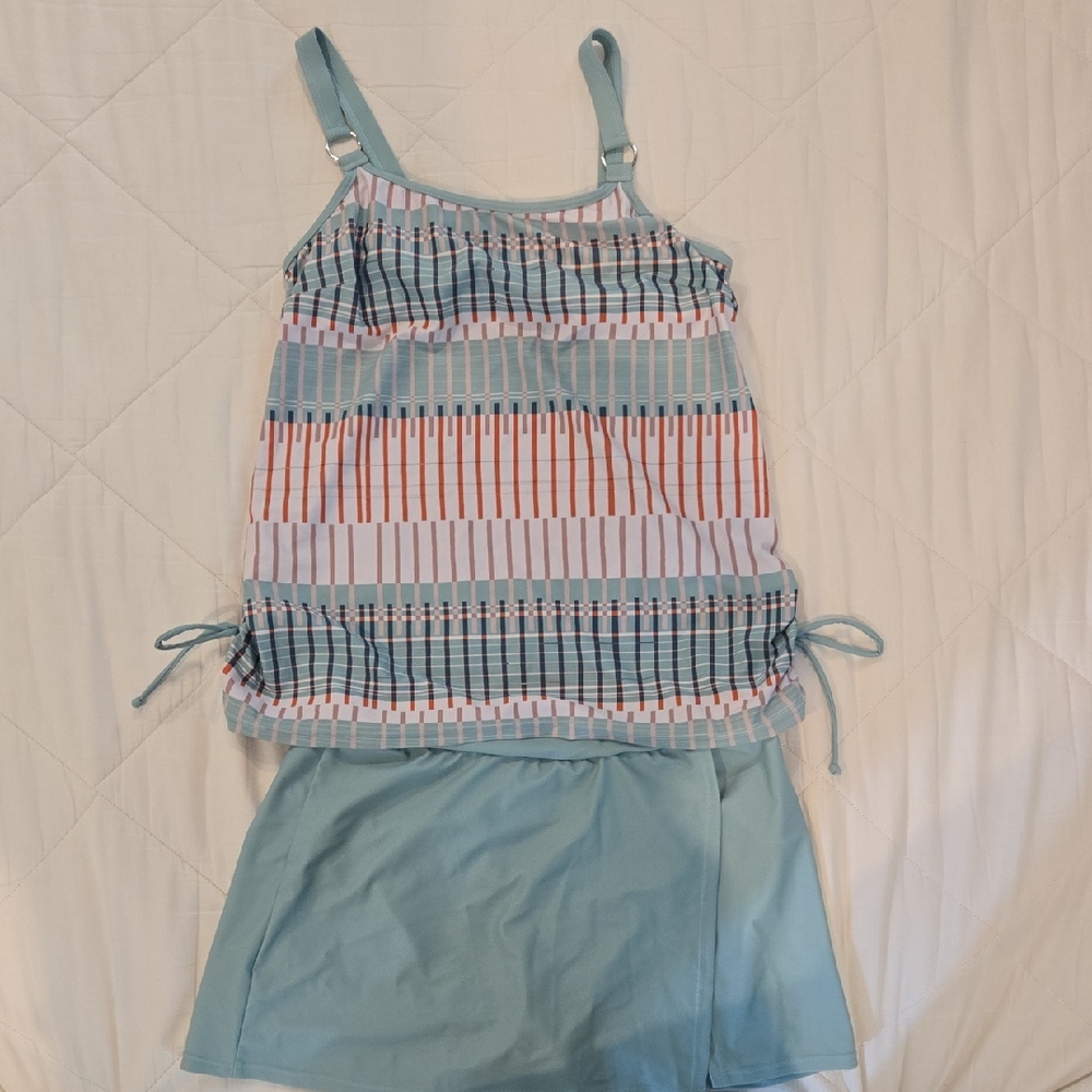 Striped Sleeveless Top and Skirt Set By Modlily, Worn Once